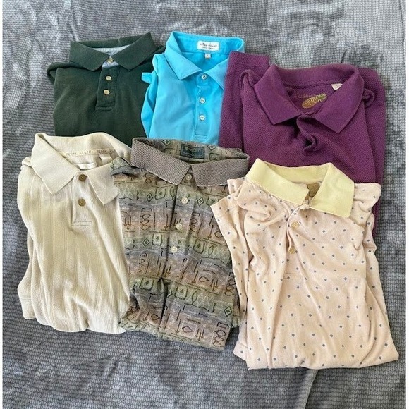 Various Other - Modern and Vintage Mens Polo Shirt Bundle Lot‎ of 6 Multicolor L